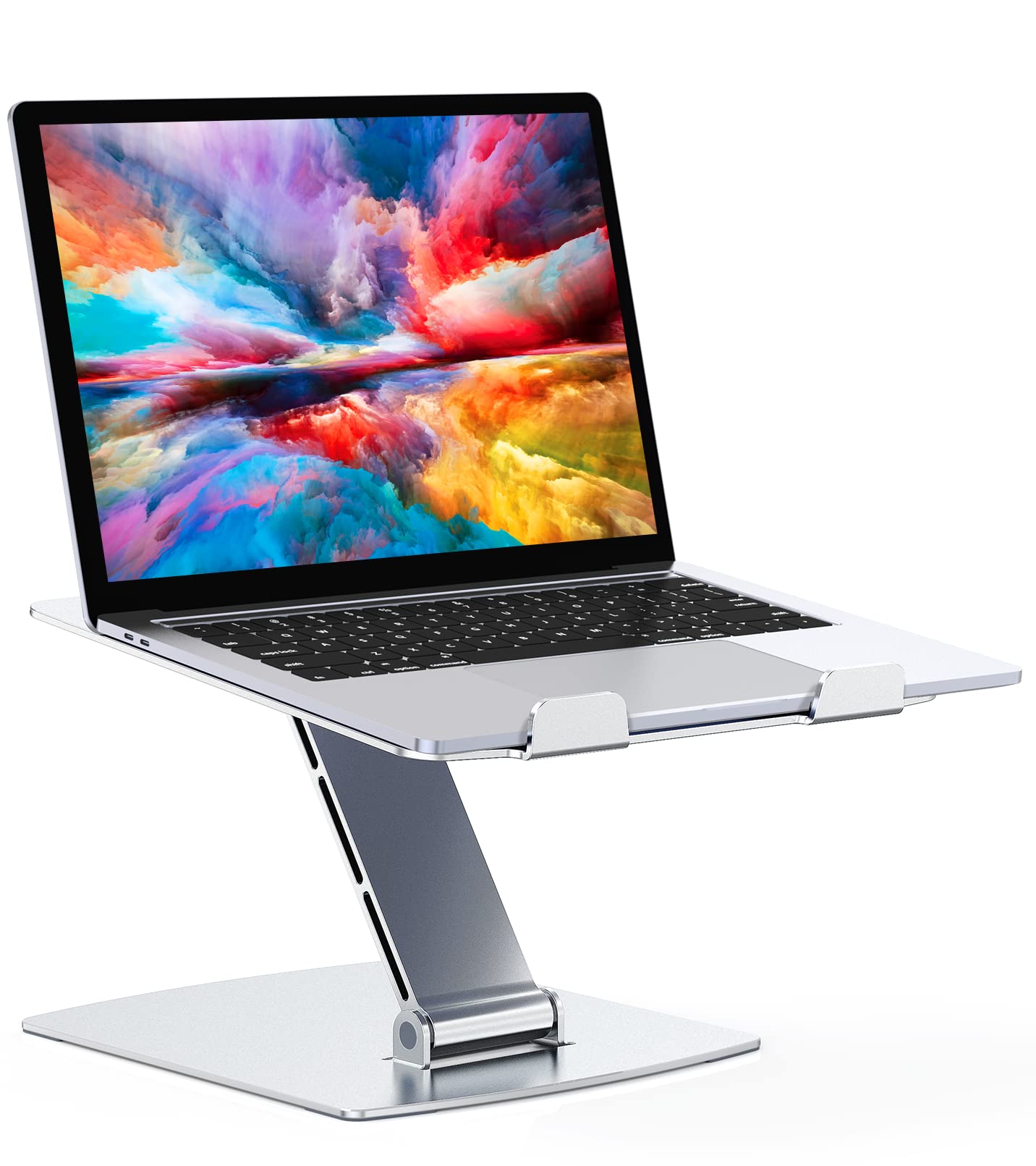 Glangeh Aluminum Laptop Stand – Adjustable Ergonomic Riser, Silver