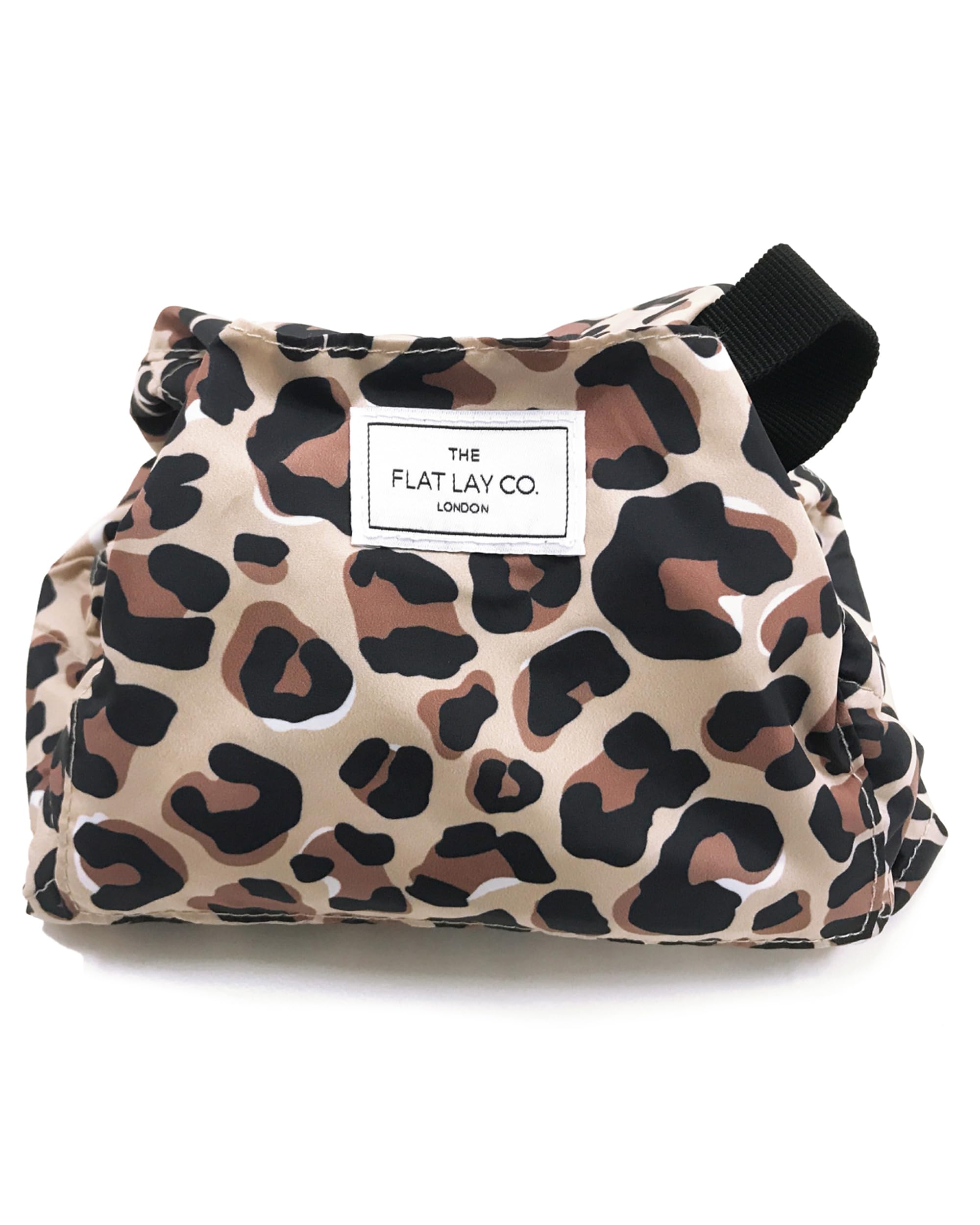 The Flat Lay Co. Leopard Drawstring Makeup Bag & Travel Organiser
