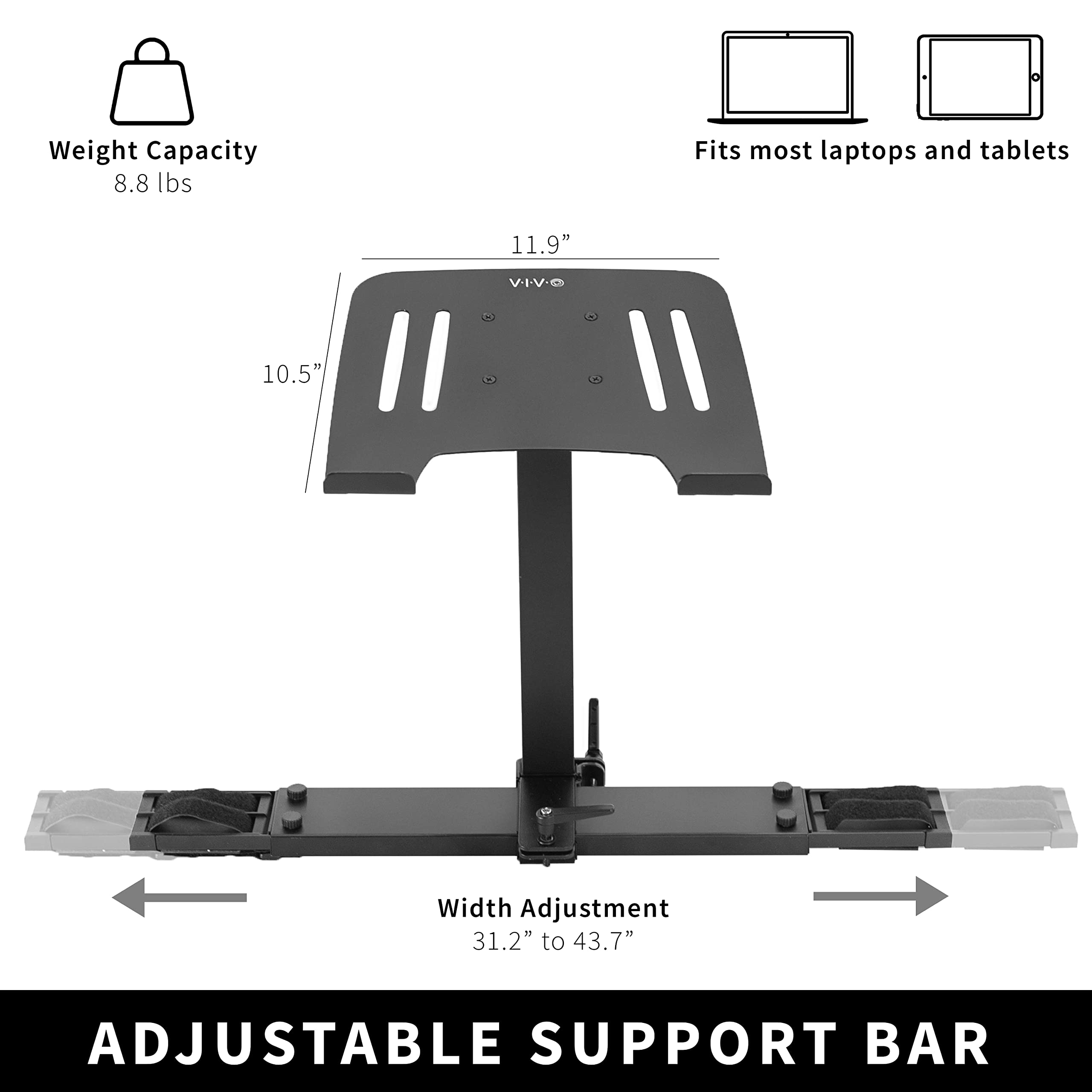 VIVO Universal Laptop Treadmill Desk – Adjustable Steel Notebook Mount