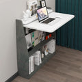 Pmnianhua Wall Mounted Drop-leaf Table Shelf, Wooden Laptop Desk, Multifunctional