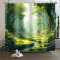 Jolof Store Floral Nature Shower Curtain | Waterproof Polyester Fabric