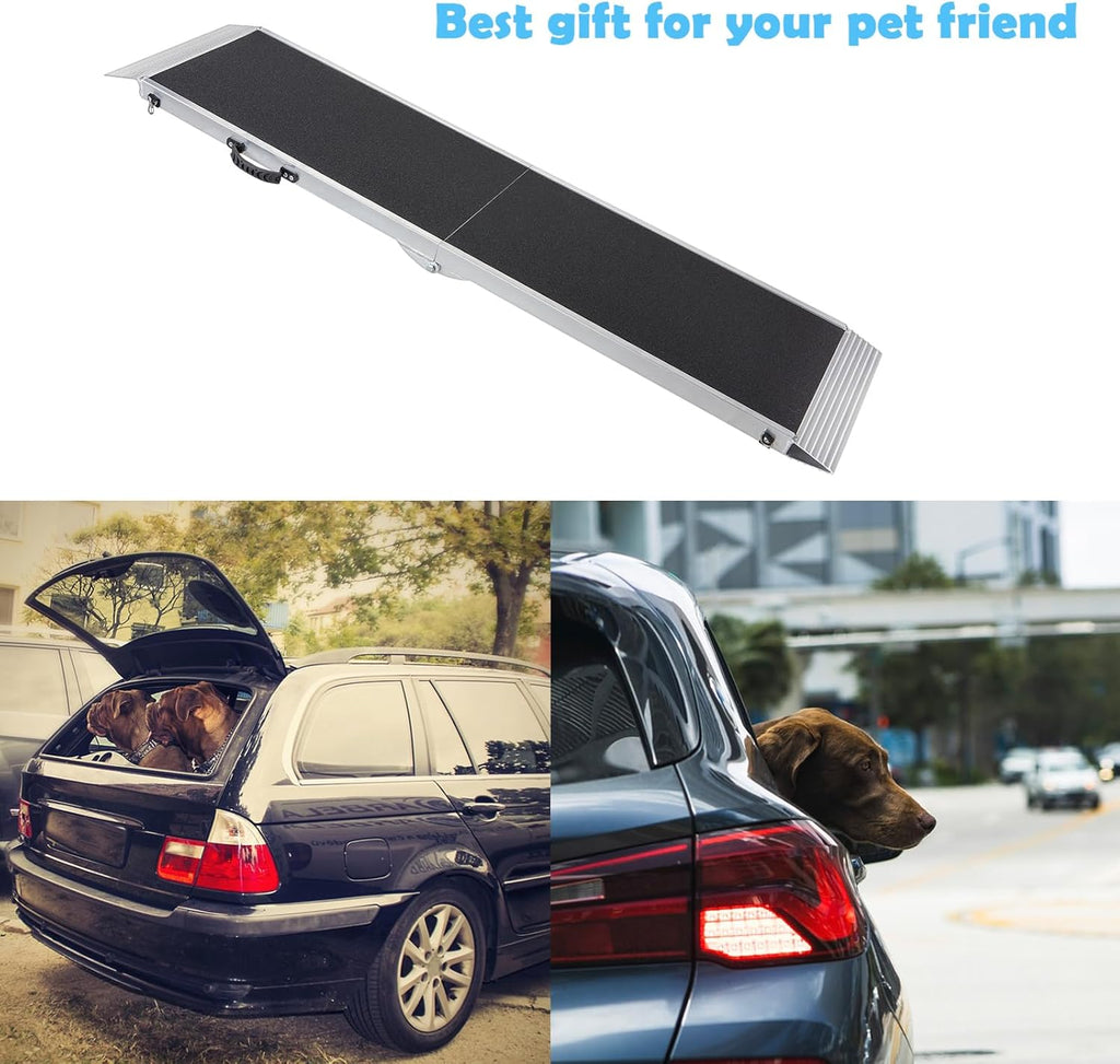 Gardhom Aluminum Dog Car Ramp | 183x38cm Anti-Slip 180kg Capacity