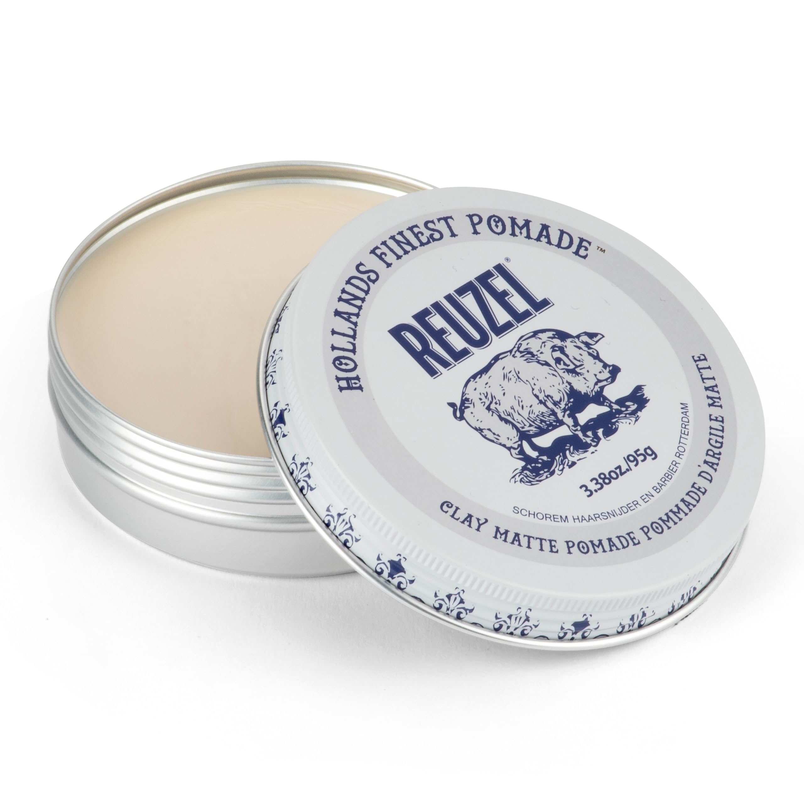 Reuzel Matte Clay Pomade – Medium Hold Texturizing Hair Clay, 3.38oz