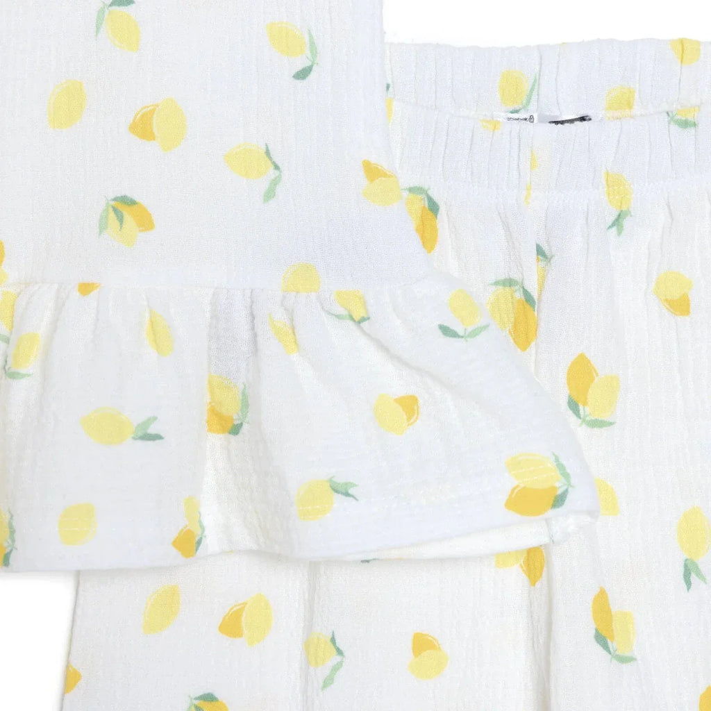 HelloBaby Girls Blouse-Muslin Trousers Fruits - Ecru Printed