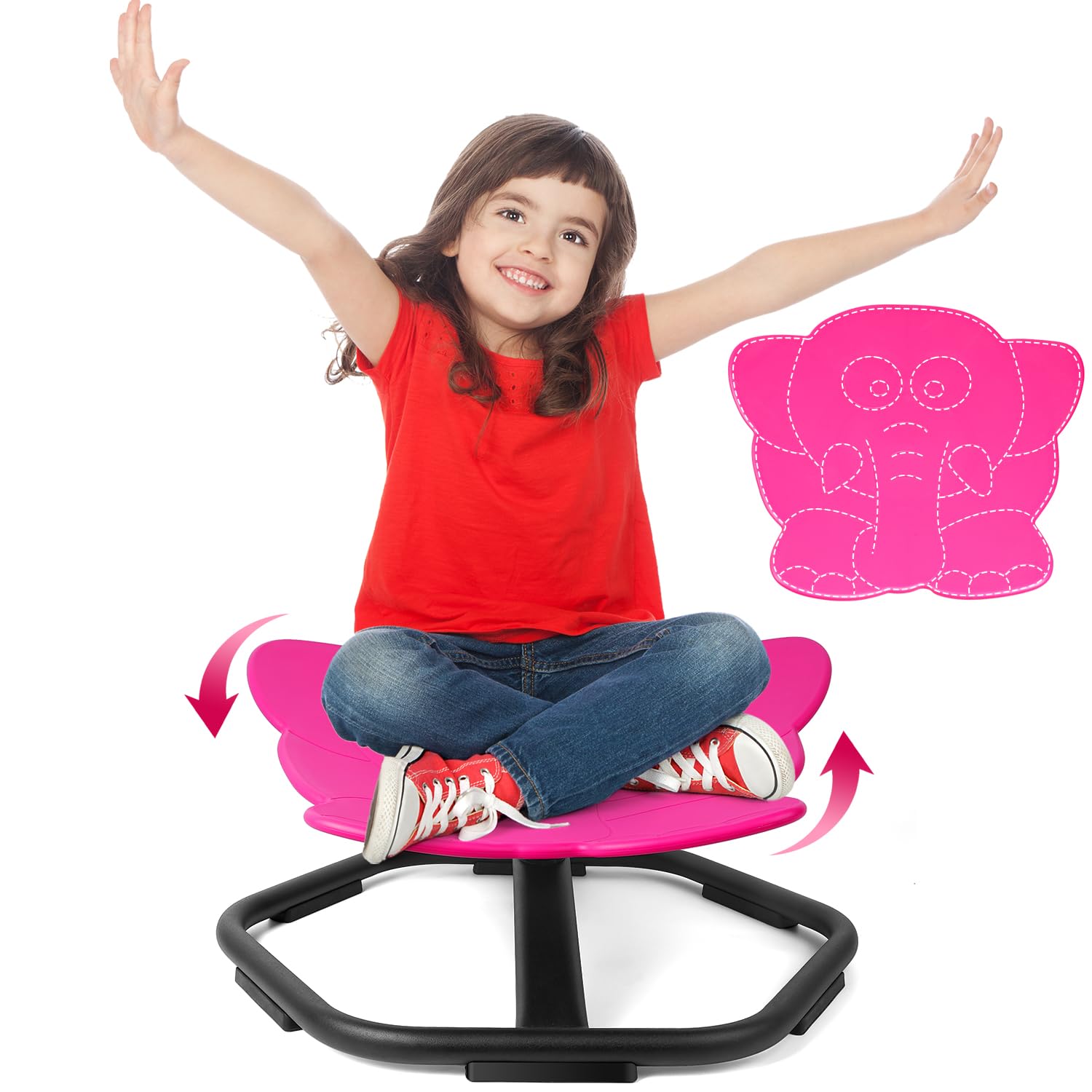 TERRAMUS Elephant Swivel Chair – 360 Sensory Sit and Spin Toy for Kids