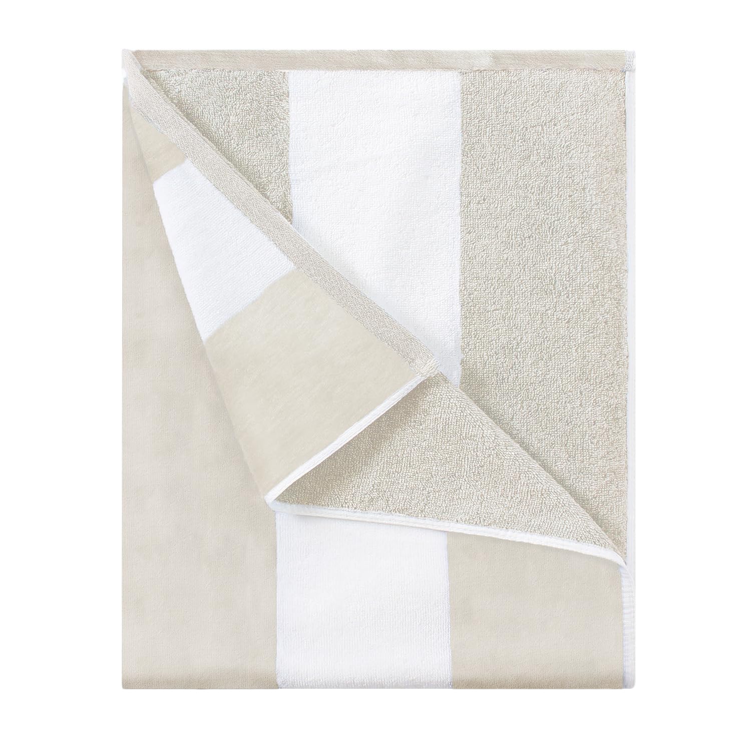 HENBAY Oversized Cotton Beach Towel – 35x70 Plush Striped Pool Towel