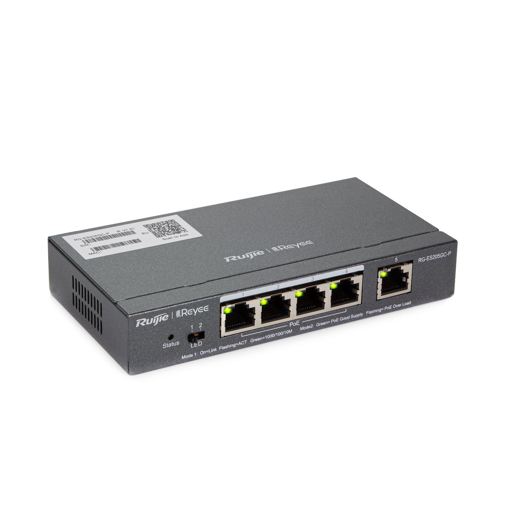 Ruijie Networks RG-ES205GC-P 5-Port Gigabit Managed PoE Switch