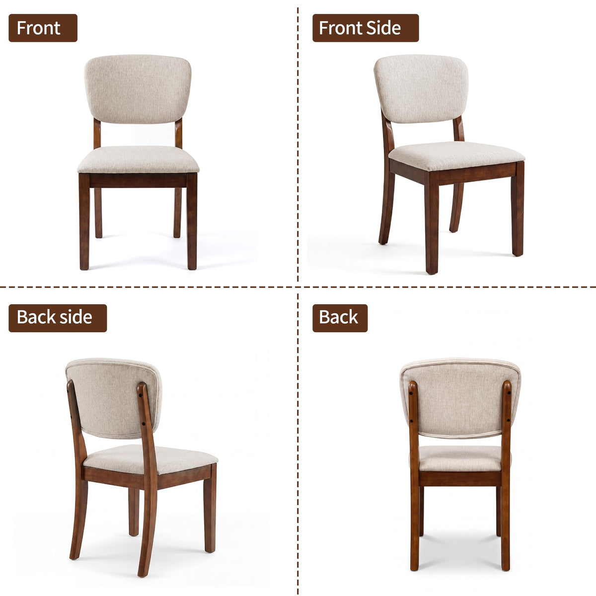 BonVache Upholstered High Back Kitchen Chair Dining Chairs set of 2 - image 5