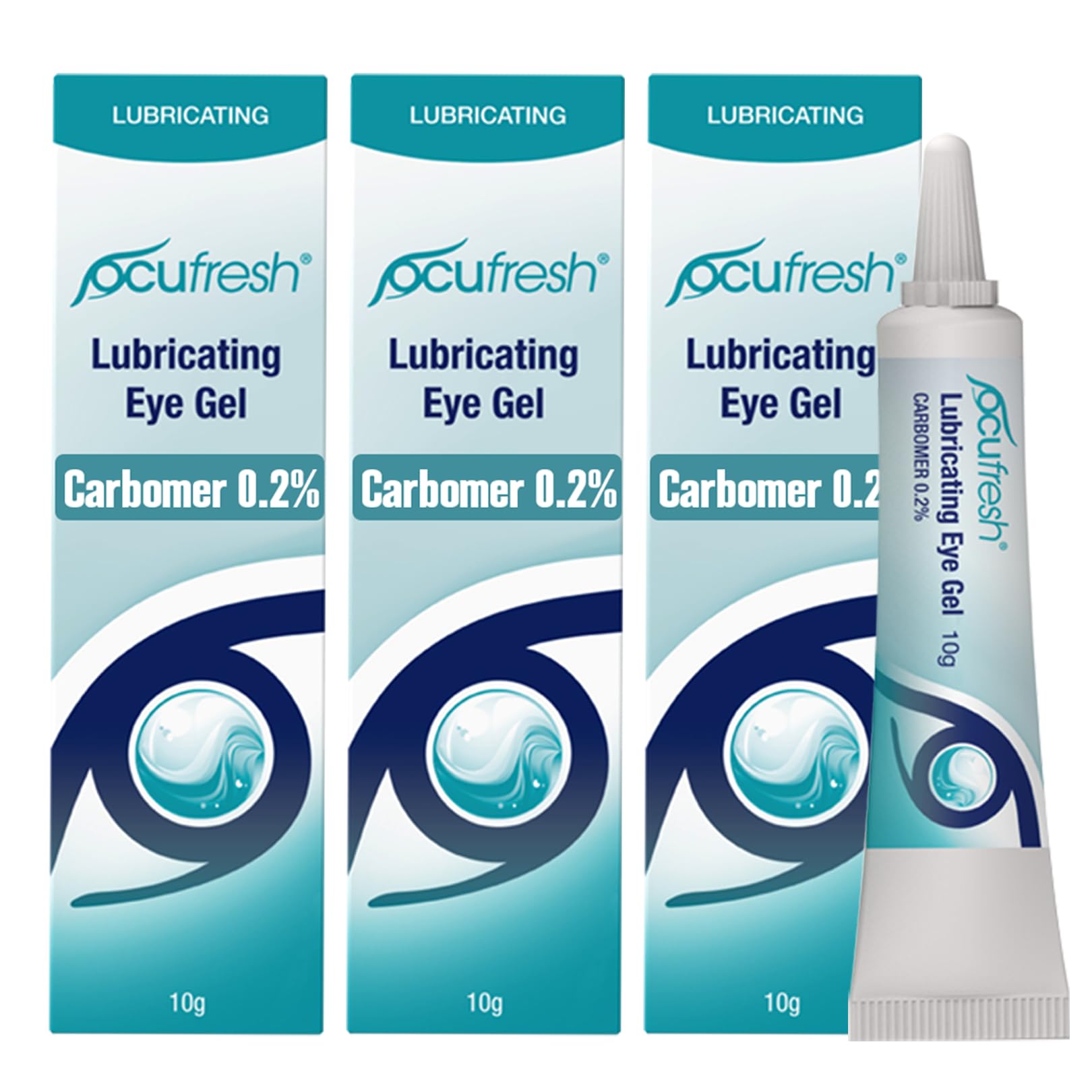 Ocufresh Carbomer 0.2% Lubricating Eye Gel for Dry Eyes - 3 x 10g