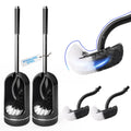 Topsky 2-Pack Curved Toilet Brush and Holder Set with 2 Replacement Heads
