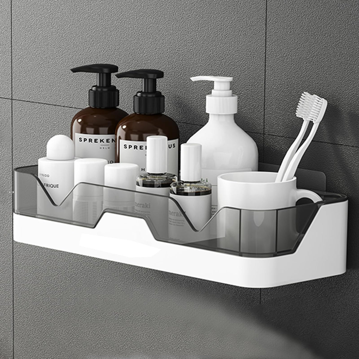 PIGPIGFLY Shower Shelf no Drilling, Plastic Bathroom Shelf, Shower Organiser, Organizer Basket for Shower, Bathroom Shelves, Bathroom Accessory - image 1