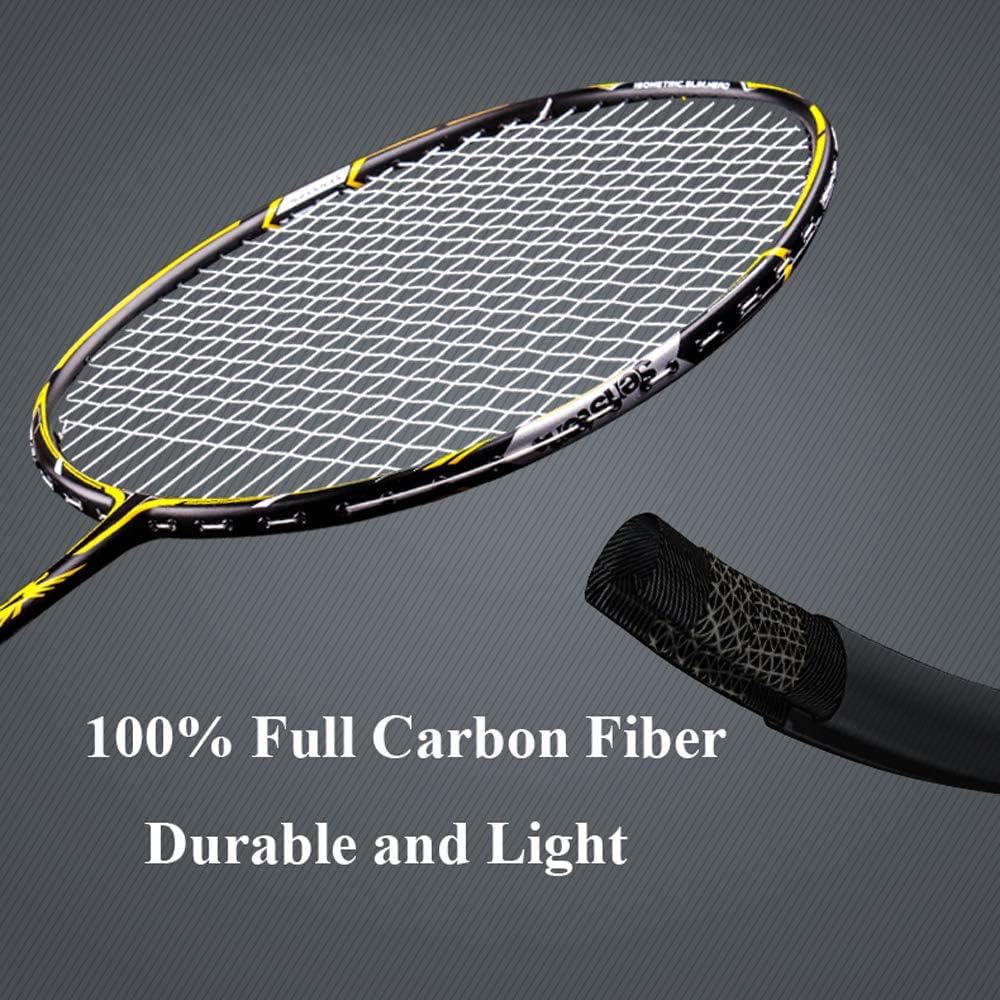 Senston 2 Pack Full-Carbon Badminton Racket Set with Carry Case