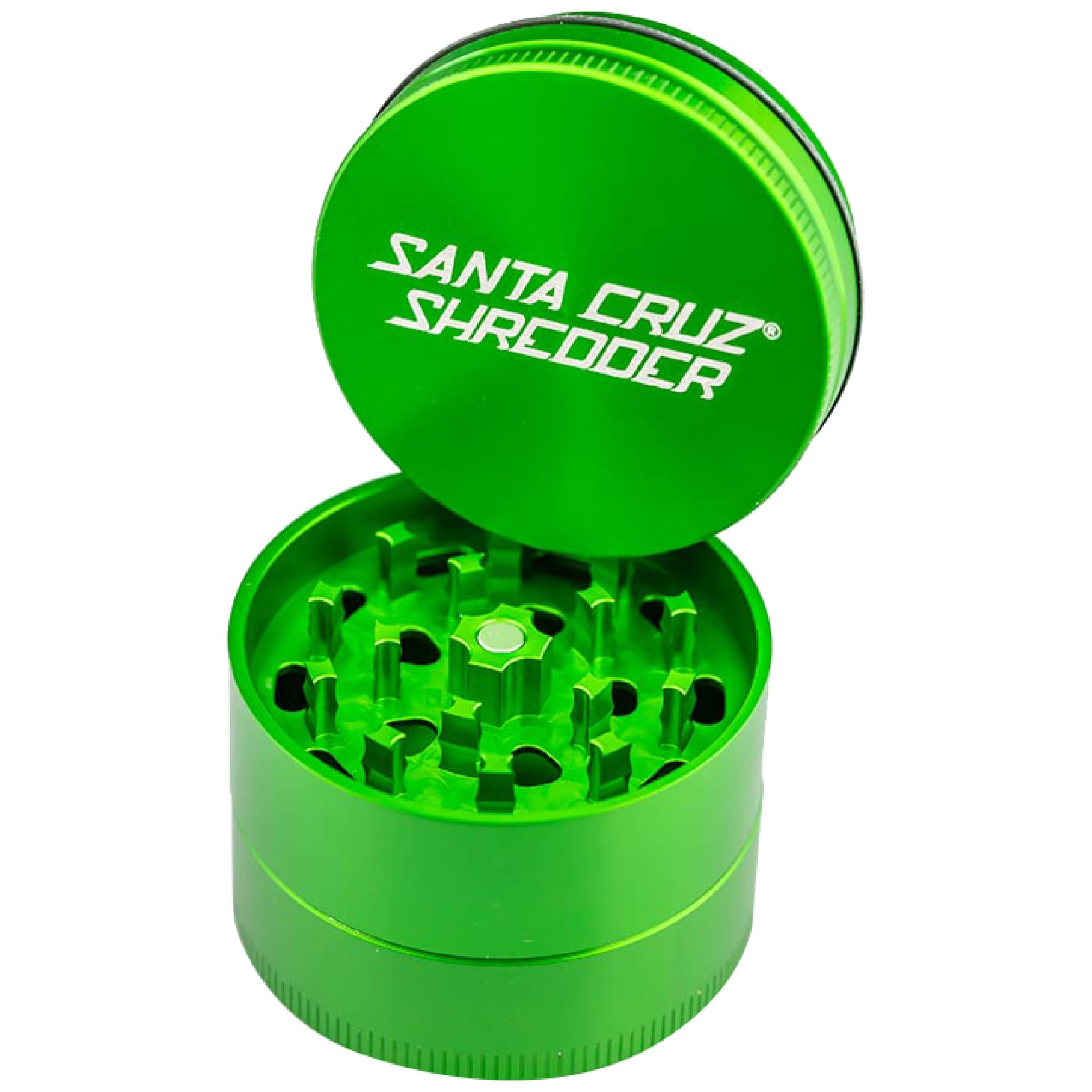 Santa Cruz Shredder 3-Piece Herb Grinder – Medium 2 1/8" Aluminum Green