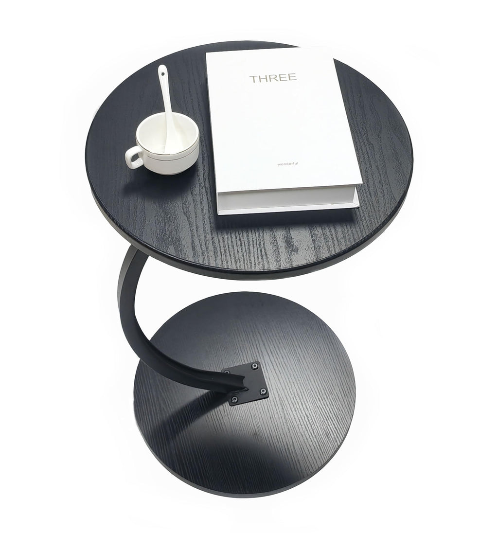 ZOYIZEN Side Table Wooden Black, End Table C-shaped, 40 * 60 CM （Ø*H） - image 1