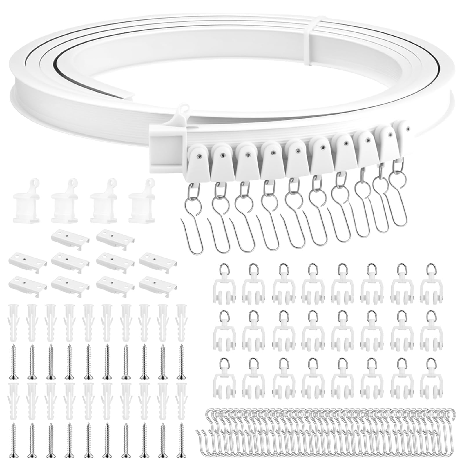 Jolof Store 3m Flexible Ceiling Curtain Track – Bendable Rail for RV & Room