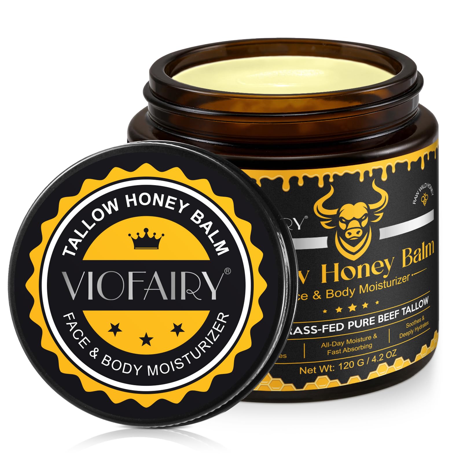 Organic Grass-Fed Beef Tallow & Honey Whipped Face Balm