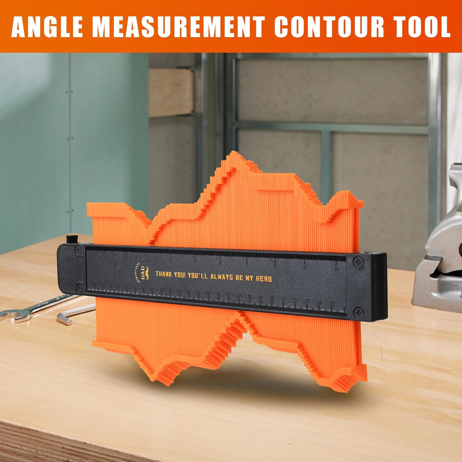 Charfia 10 Inch Contour Gauge | Adjustable Profile Ruler with Lock