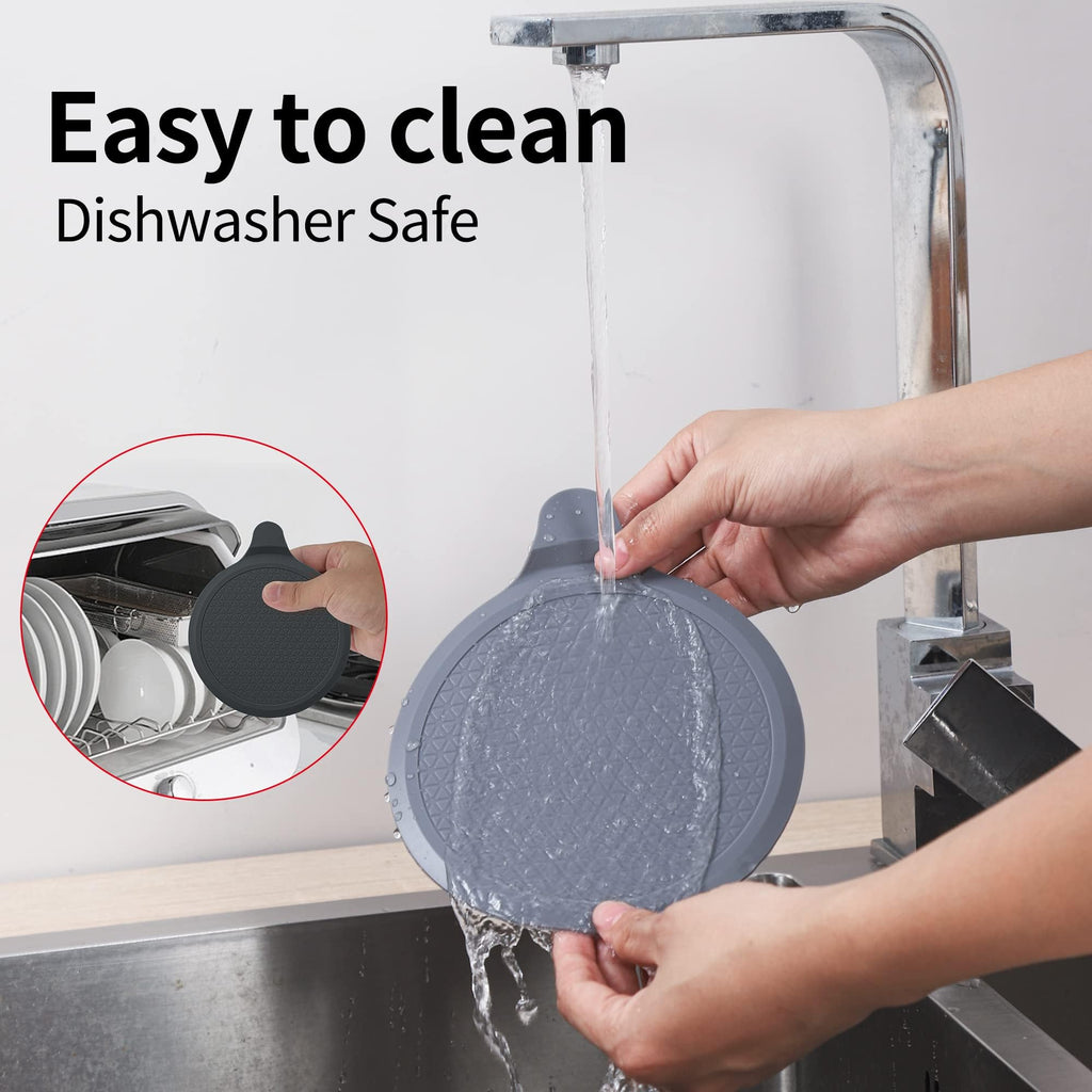 Tomario Silicone Bathtub Stopper, 6" Extra Large Sink Plug, Universal Shower Drain Tub Stopper for Kitchen Sink Bathroom Black