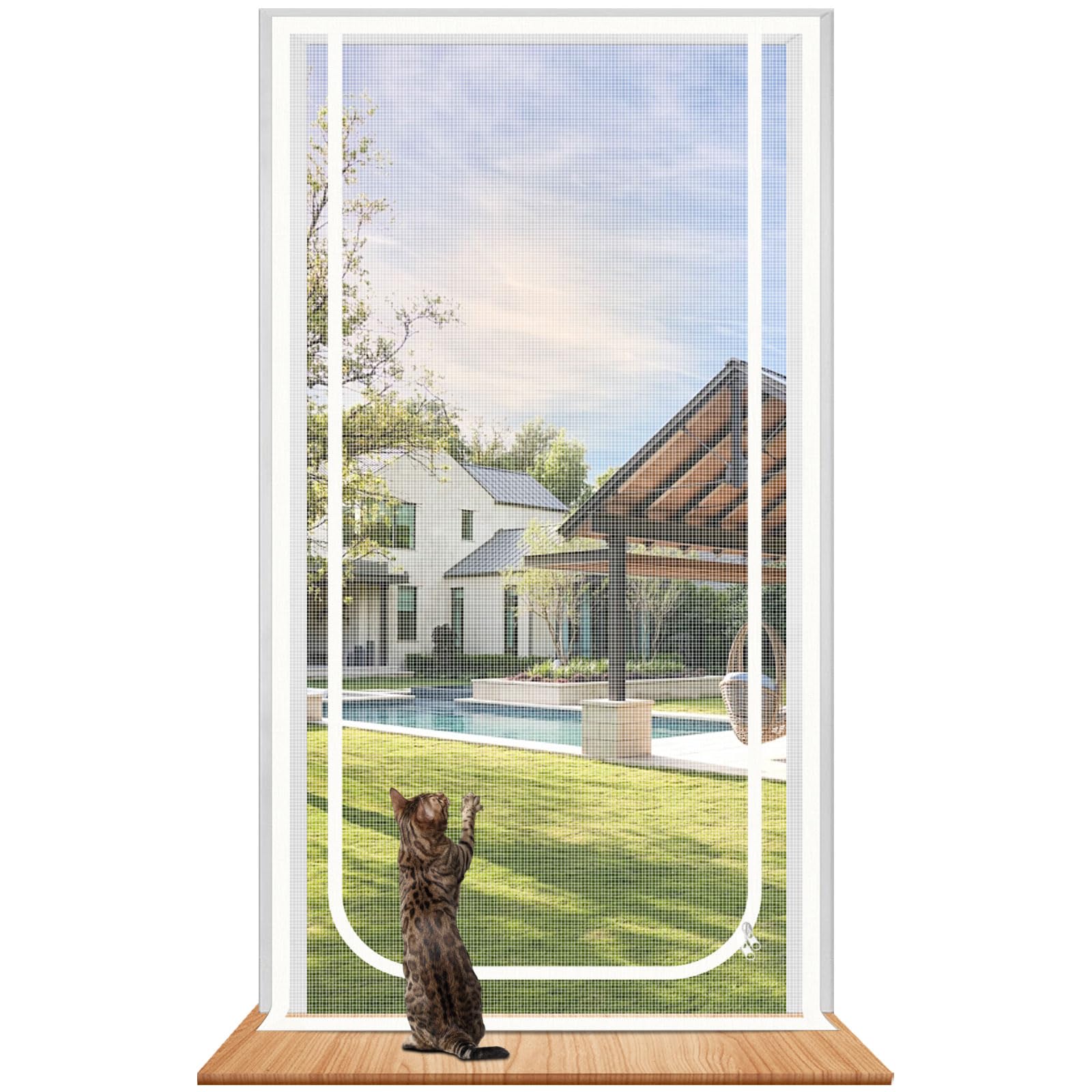 Cat Screen Door – Scratch Proof Reinforced Mesh (80x200cm)