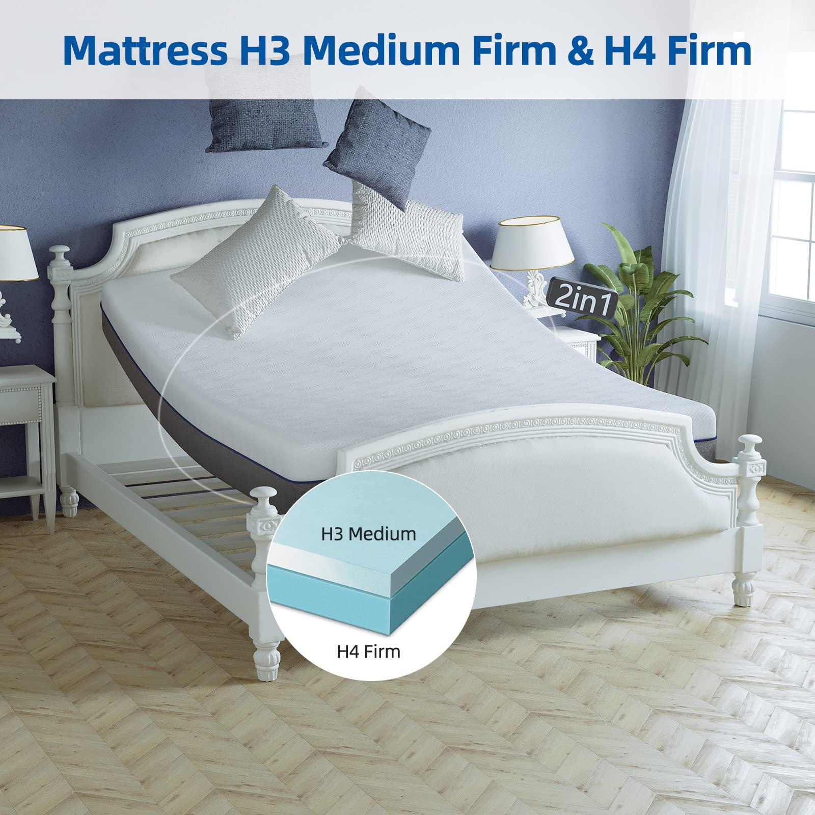 Wowttrelax 3ft Single Gel Memory Foam Mattress | 7 Inch Medium Firm