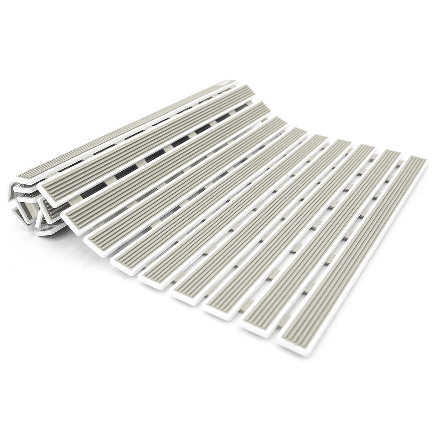 Tatkraft Bond Non-Slip Bath Mat | Beige Fast Drying Suction Mat, 62x40cm