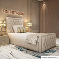Chesterfield Sleigh Bed Frame | Plush Velvet Upholstered - 4FT