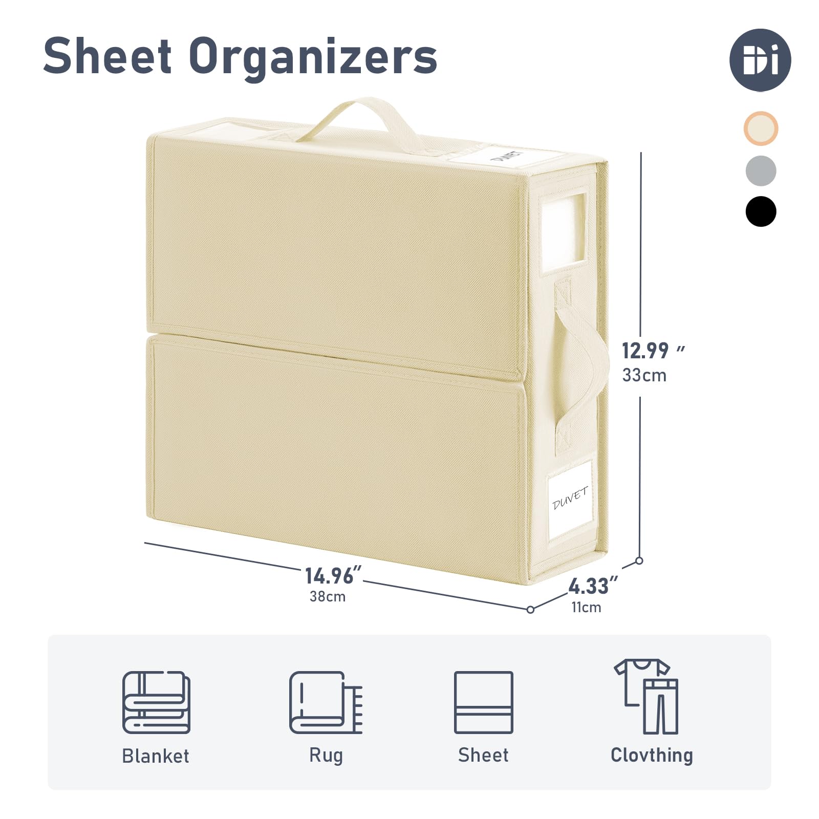 DIMJ Bed Sheet Organisers 6 Pack | Foldable Linen Storage for King & Queen