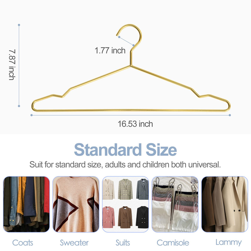 SPECILITE Gold Metal Hangers – 30 Pack Heavy Duty Space Saving Hangers
