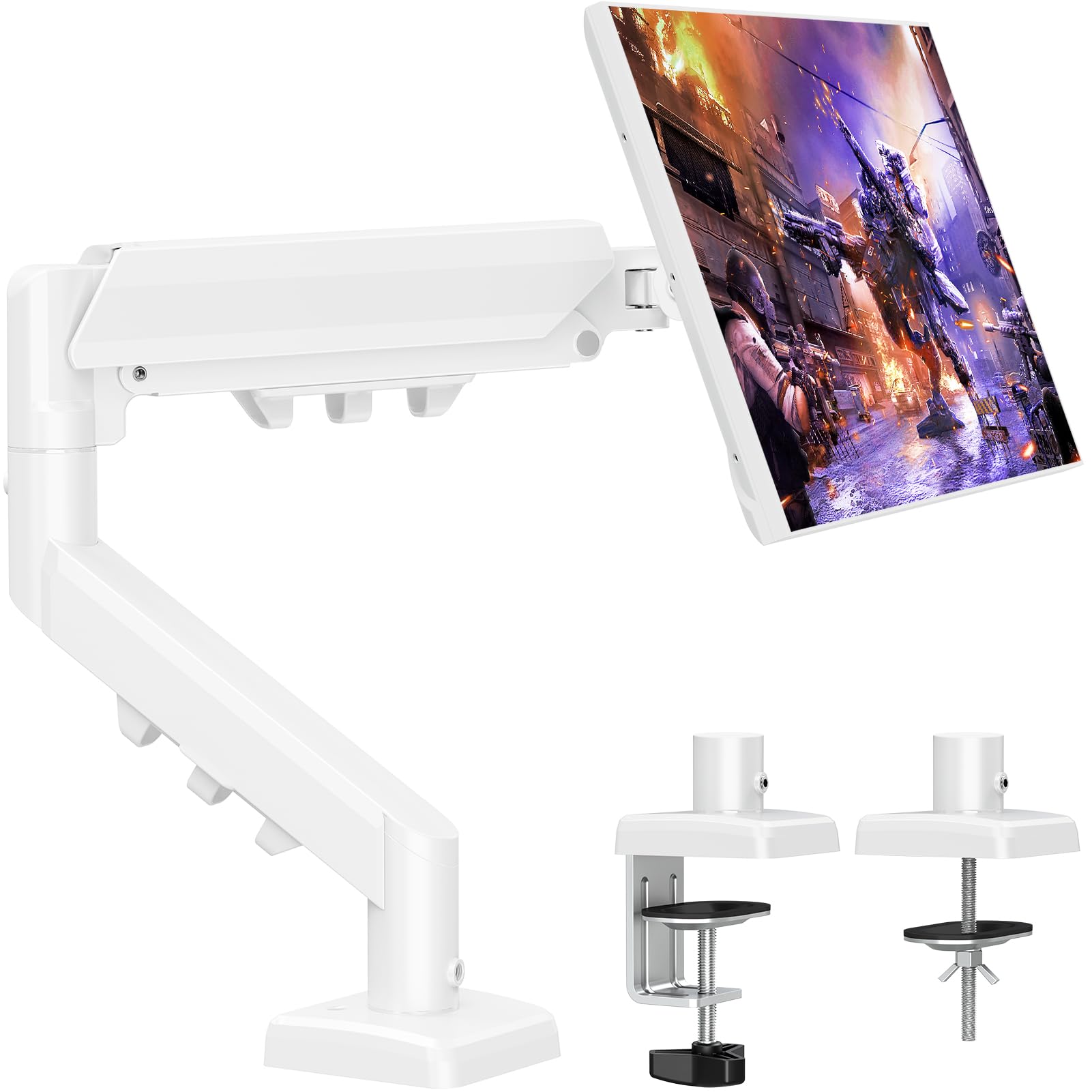 ELIVED Single Monitor Arm – Gas Spring Desk Mount for 13-32 Inch Screens