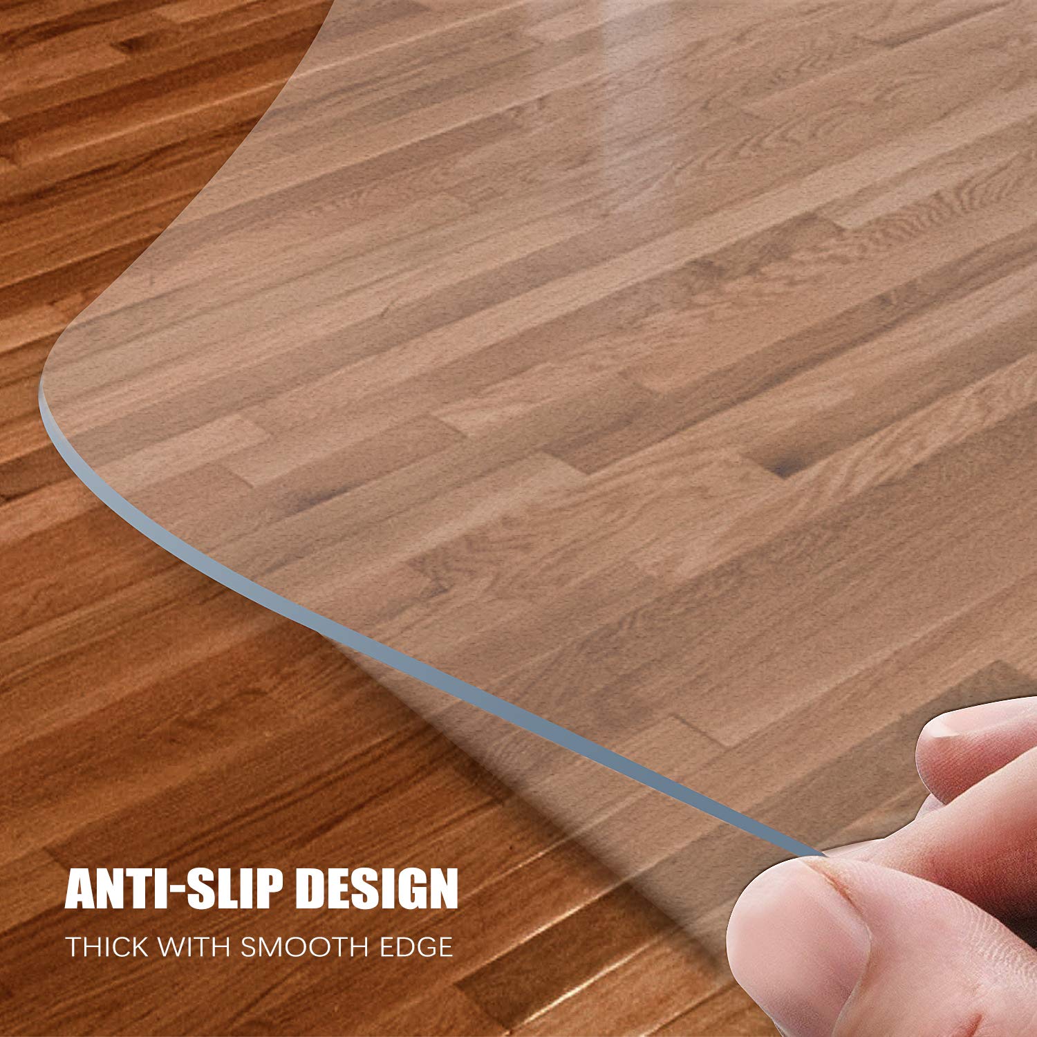 Kuyal Office Chair Mat for Hard Floors – 36" x 56" Transparent PVC