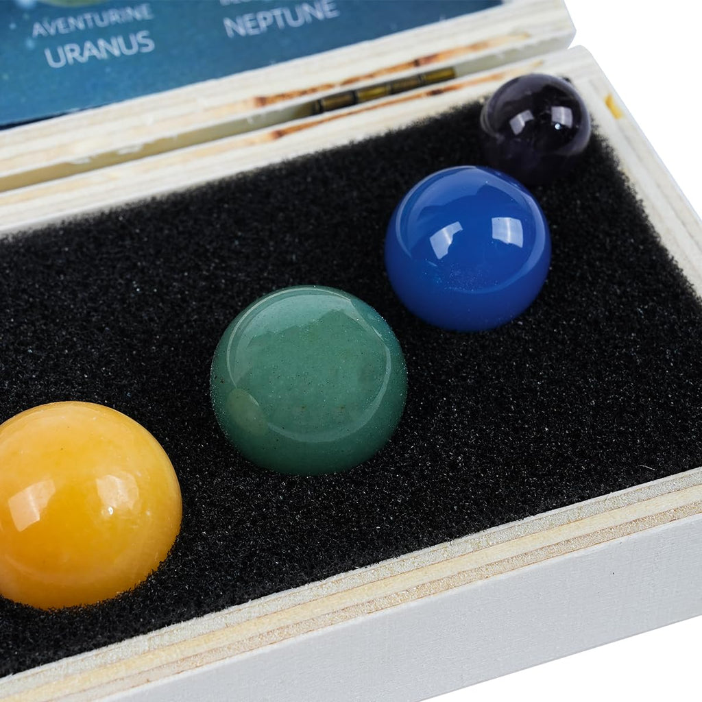 VOANZO 9 Planets Solar Decor Tumbled Crystal Gemstones Ball Set Celestial Desk Decoration & Creative Gift Stunning Crystals for Home or Office - image 3
