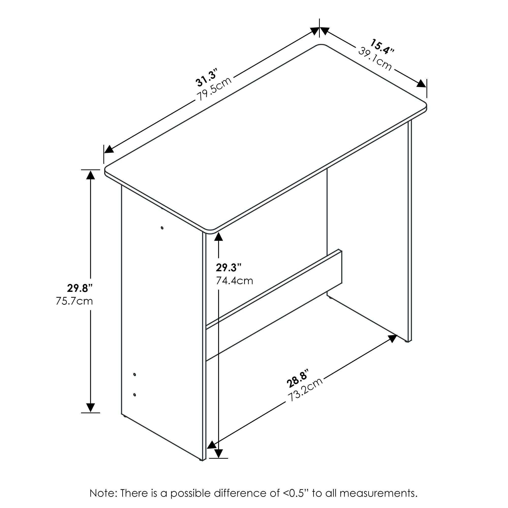 Furinno Simplistic Computer Desk – Compact Study Table, Espresso Wood