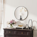 Koonmi 50cm Black Round Wall Mirror | Aluminum Alloy Frame Circle Mirror