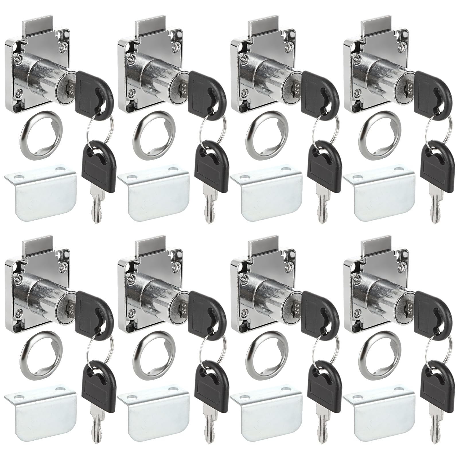 CYEER 8-Pack Cabinet Cam Locks | 22mm Zinc Alloy Security Drawer Locks