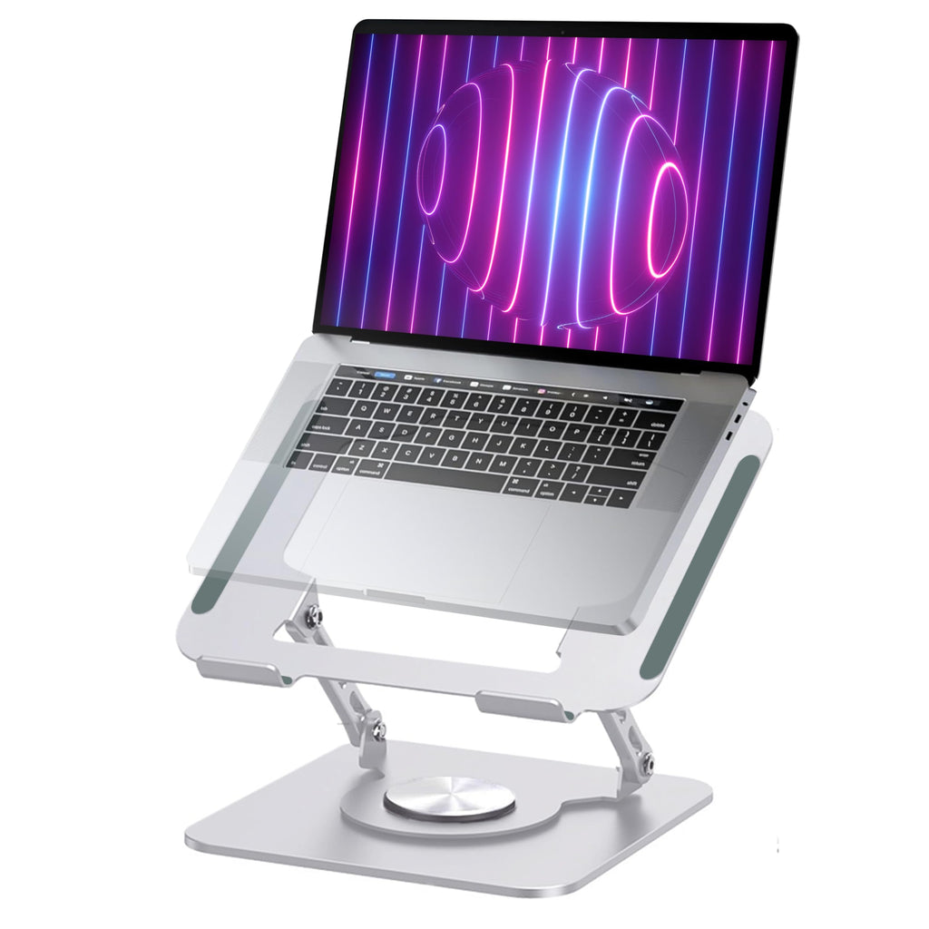 MENDELEEV STYLE Silver Laptop Stand for Desk with 360 Rotating Base Compatible with MacBook Pro/Air Notebook up to 16 Inches Computer Stand for - image 1