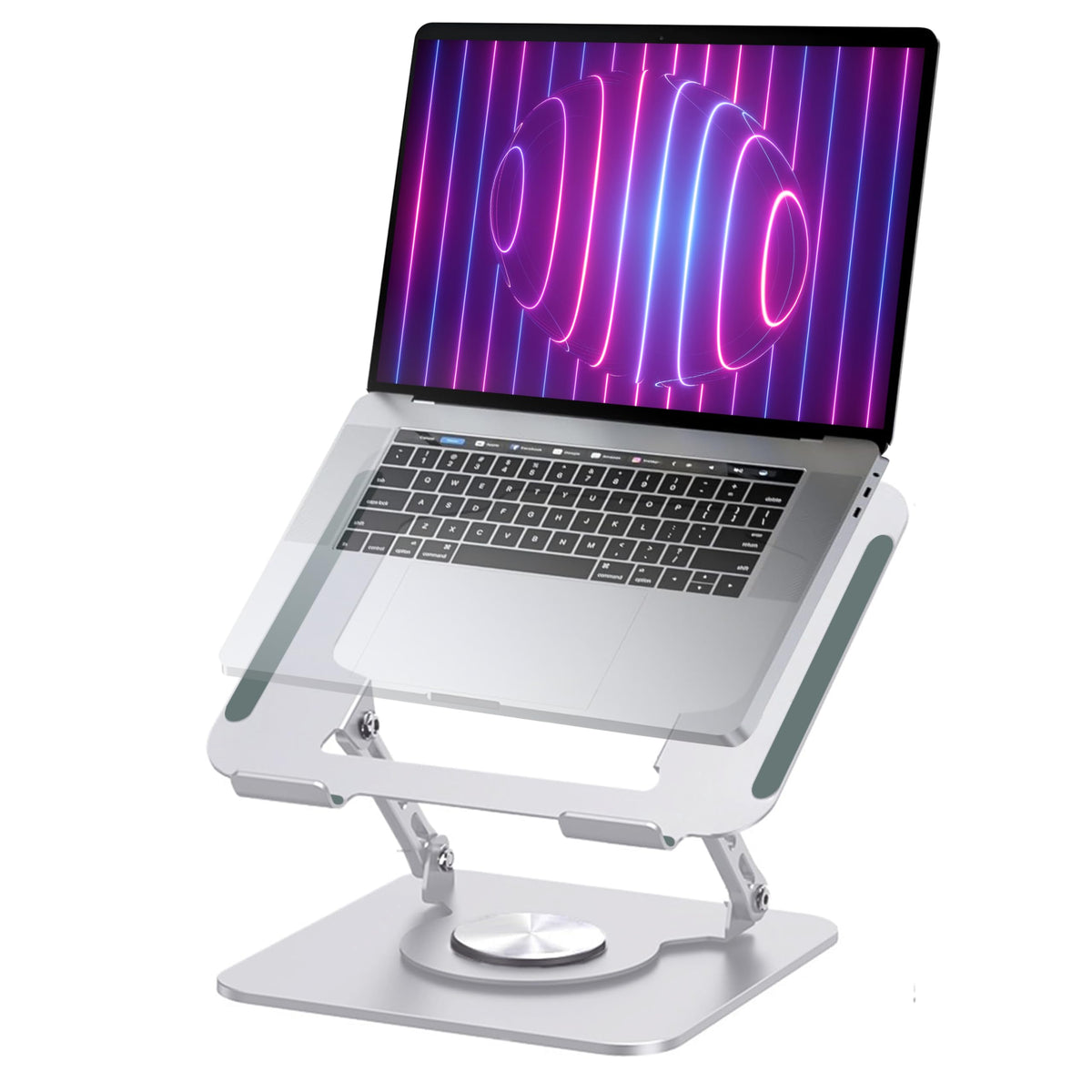MENDELEEV STYLE Silver Laptop Stand for Desk with 360 Rotating Base Compatible with MacBook Pro/Air Notebook up to 16 Inches Computer Stand for - image 1