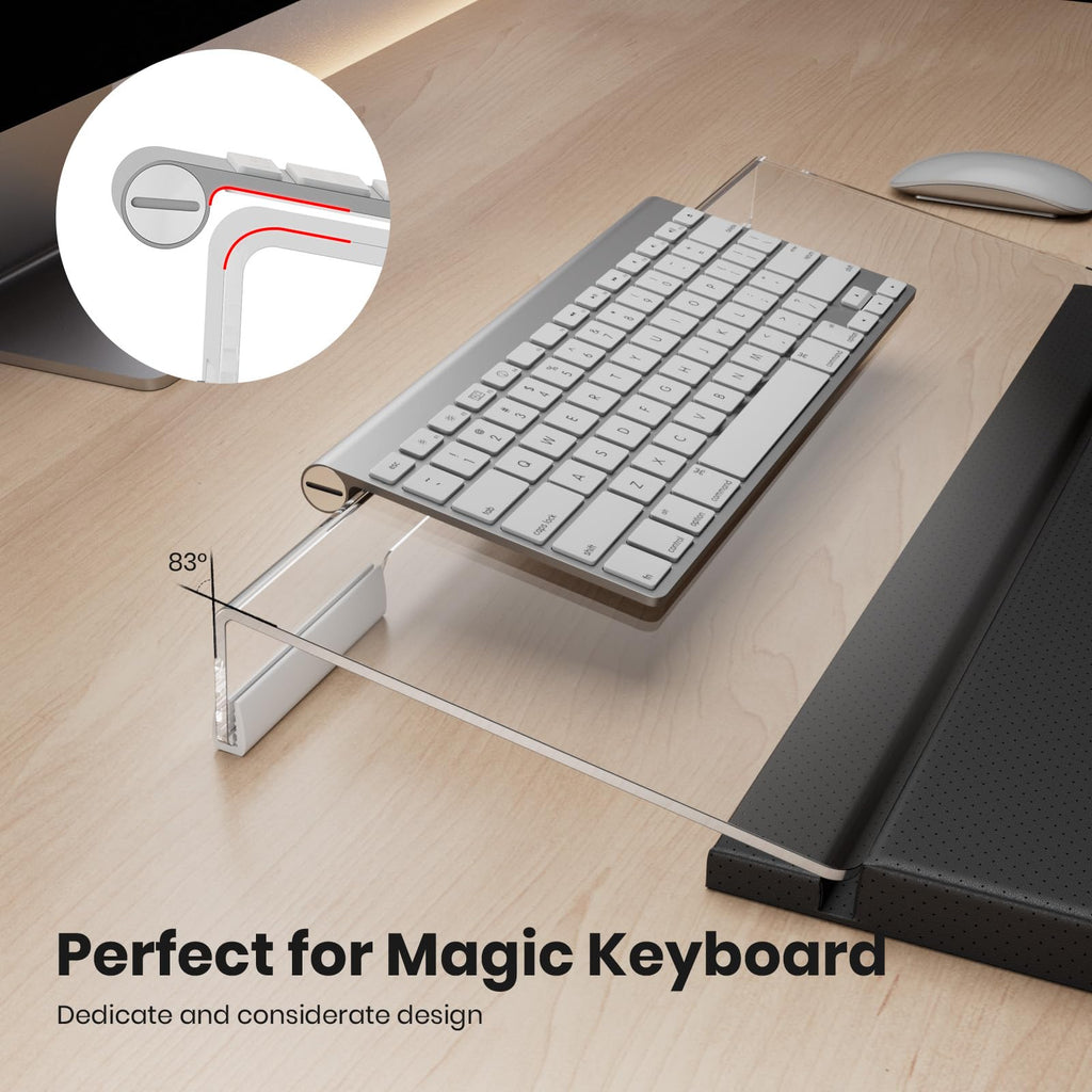 Tilted Keyboard Stand w/Wrist Rest - Klearlook Angle Adjustable Keyboard Riser for Desk, 16.9x7.3in Ergonomic Acrylic Computer Keyboard Holder - image 4