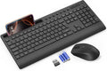 Jolof Store Wireless Keyboard and Mouse Combo with Wrist Rest & Phone Holder