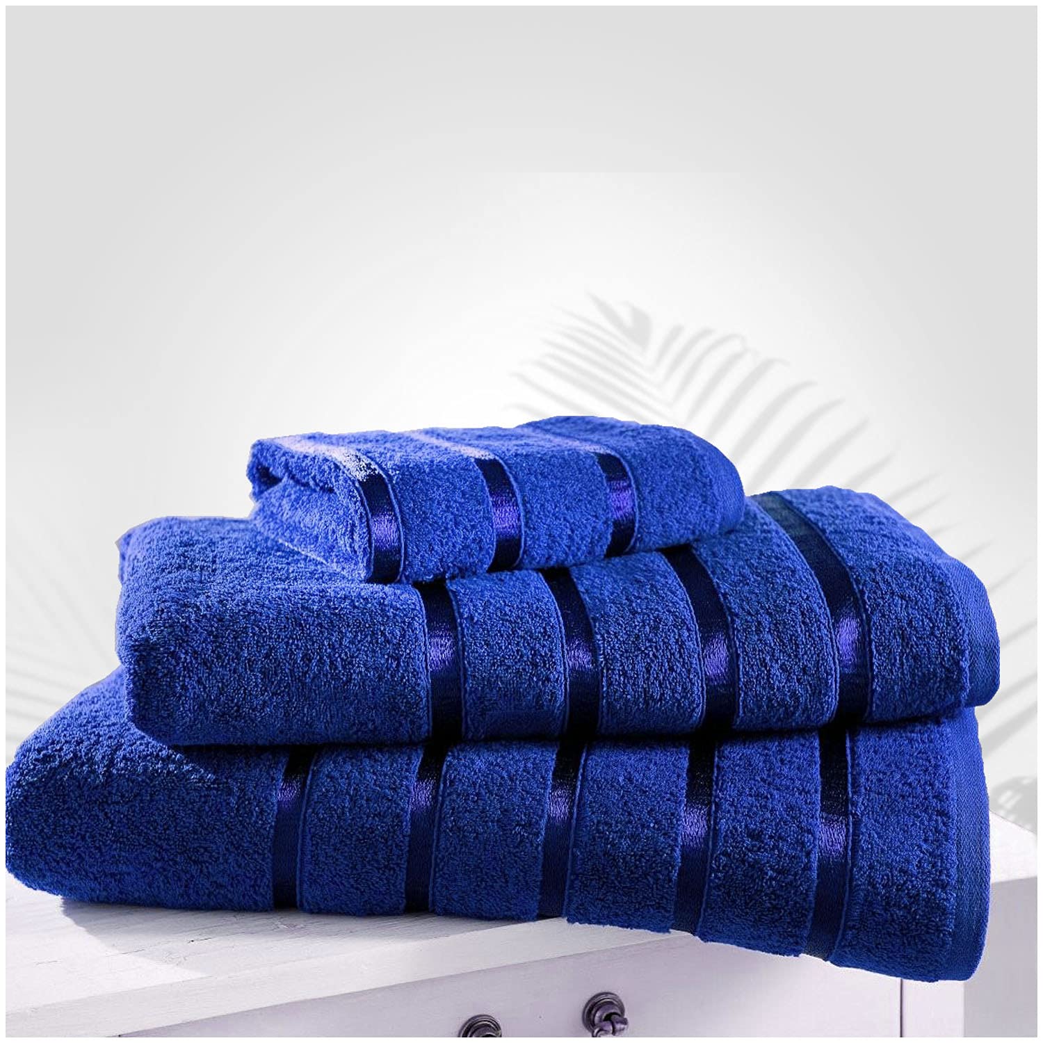 GC Gaveno Cavailia Egyptian Cotton 500 GSM Towel Set, Royal Blue, 4PK