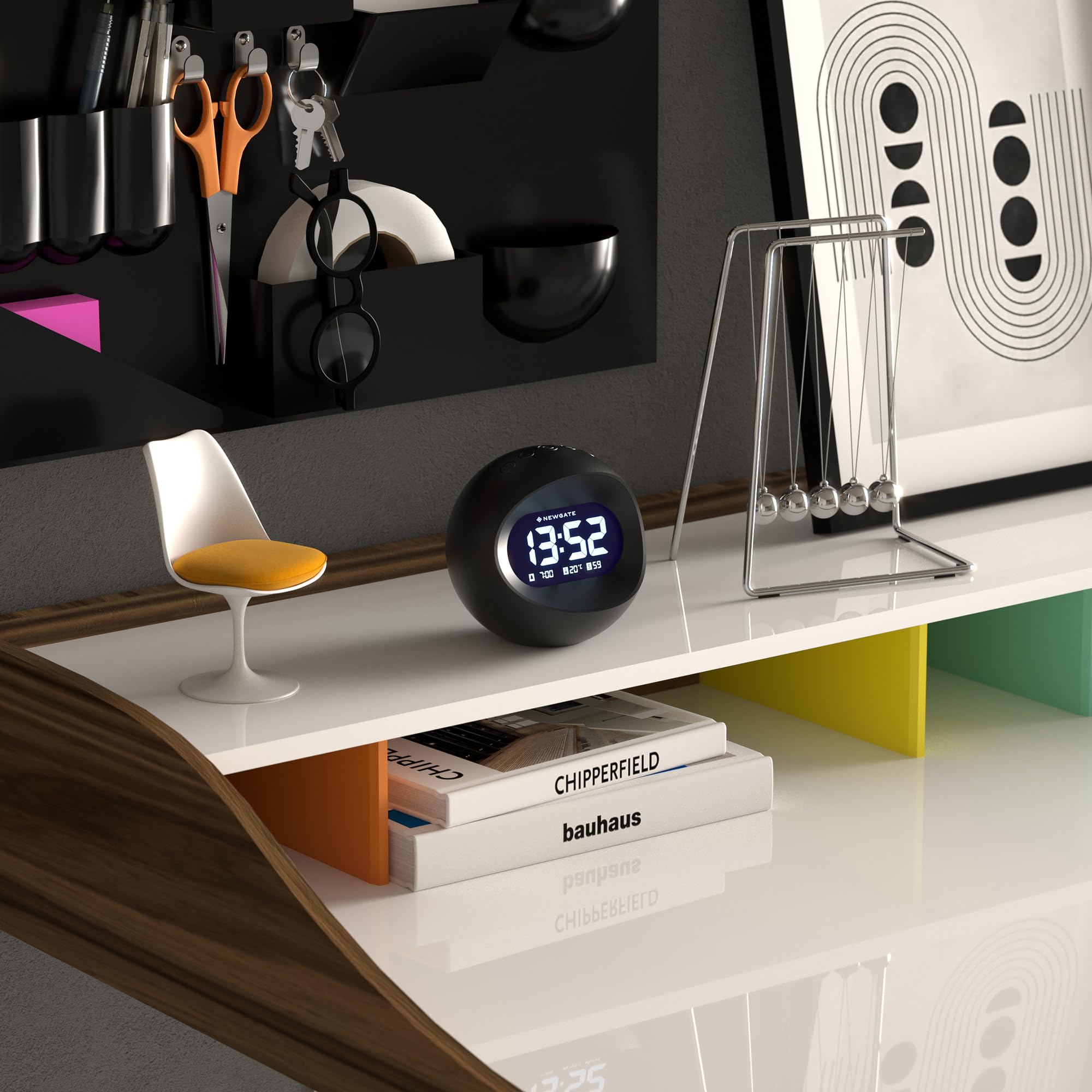 Newgate Center of The Earth Digital Alarm Clock | LCD Acrylic Desk Clock
