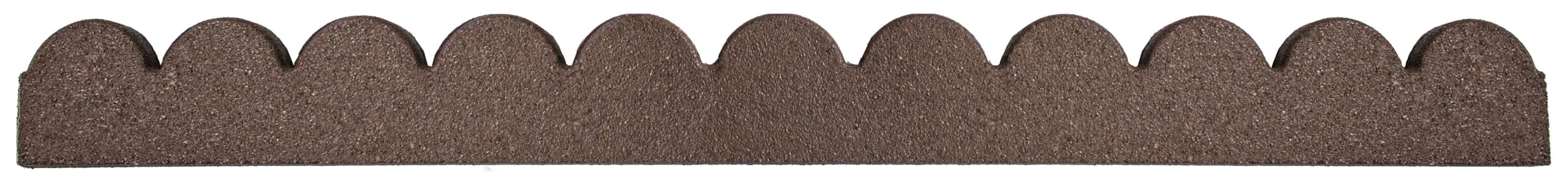 Recycled Rubber Scalloped Garden Edging - Brown, 4 Pack