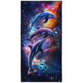 YISUMEI Galaxy Dolphins Microfibre Beach Towel | Quick Dry & Sand Proof