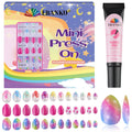 EBANKU 72 Pcs Kids Press on Nails – Short Acrylic False Nail Art for Girls