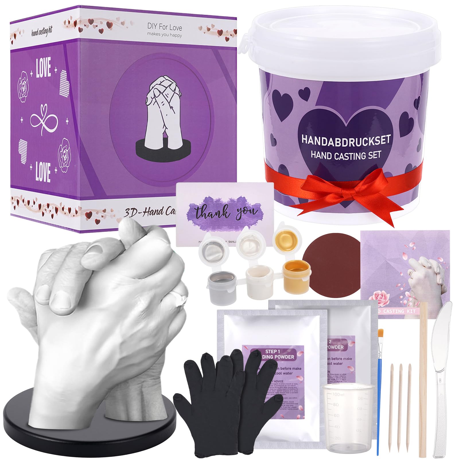 Tpudn Couple's Hand Casting Kit – DIY Plaster Mold for Anniversary Gift
