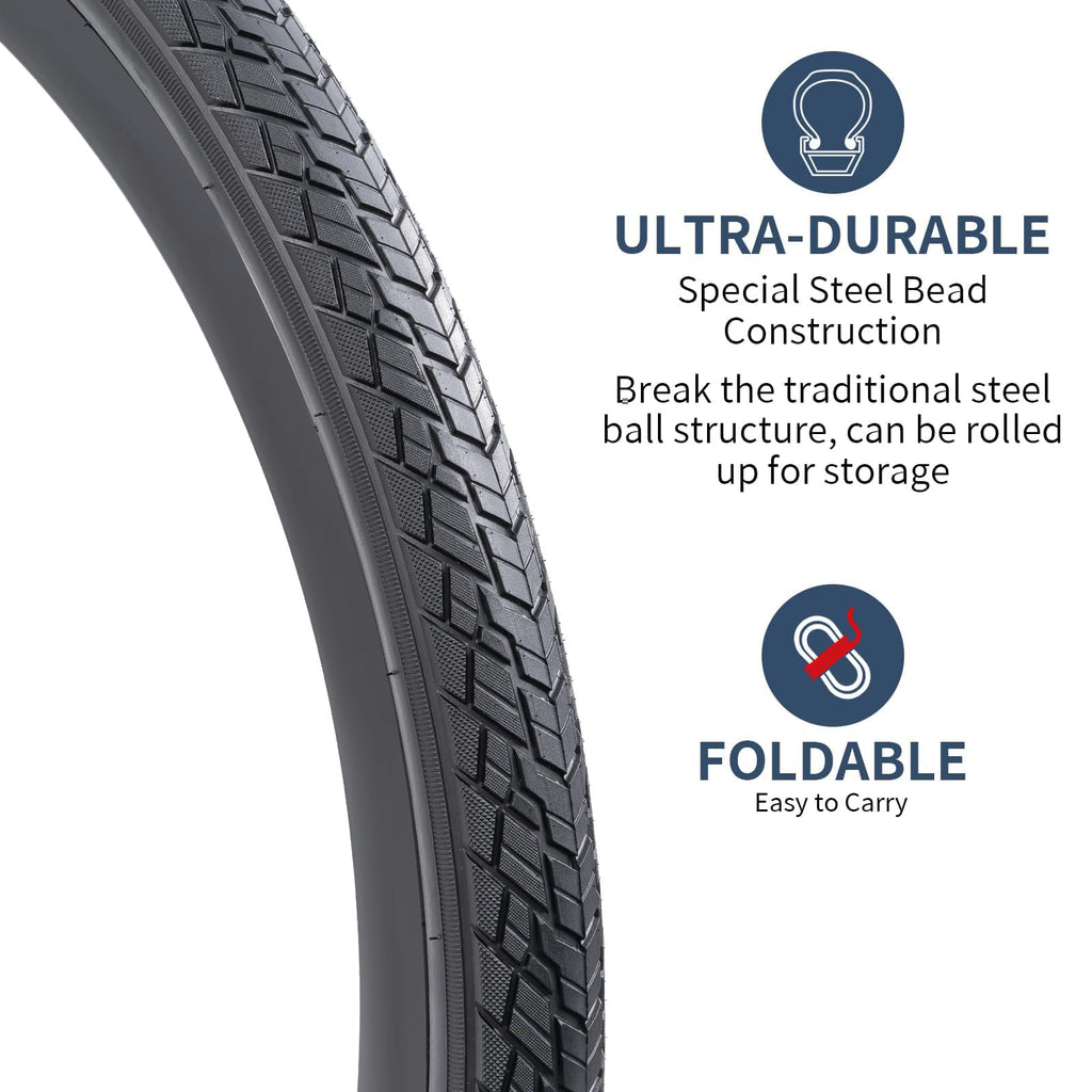 YunSCM 700x35C Road Bike Tyres and Inner Tubes Set - 28 Inch 2-Pack