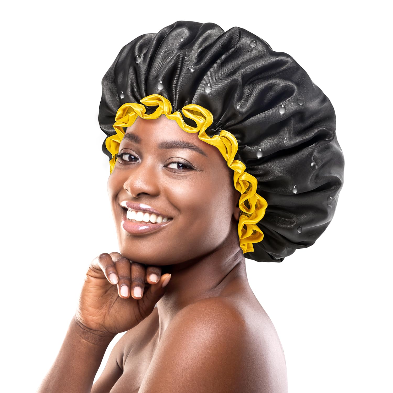mikimini Extra Large Shower Cap | Reusable Waterproof Hat for Braids