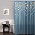 Lush Decor Floral Shower Curtain – 3D Flower Faux Silk, 72x72, Blue