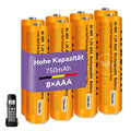 Jolof Store AAA Ni-MH 750mAh Rechargeable Batteries for Cordless Phones, 8 Pack