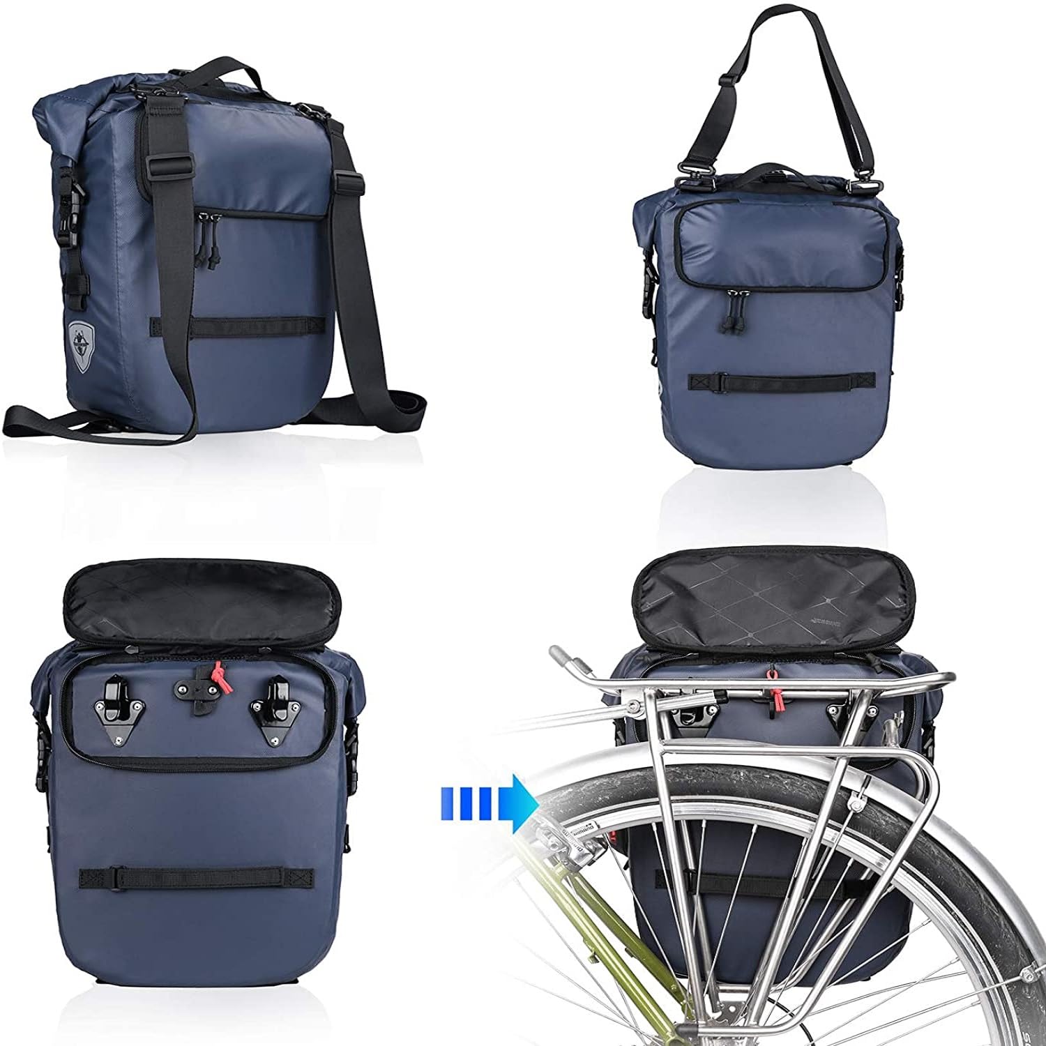 Rhinowalk 20L Waterproof Bike Pannier Bag | Laptop Backpack & Shoulder Bag