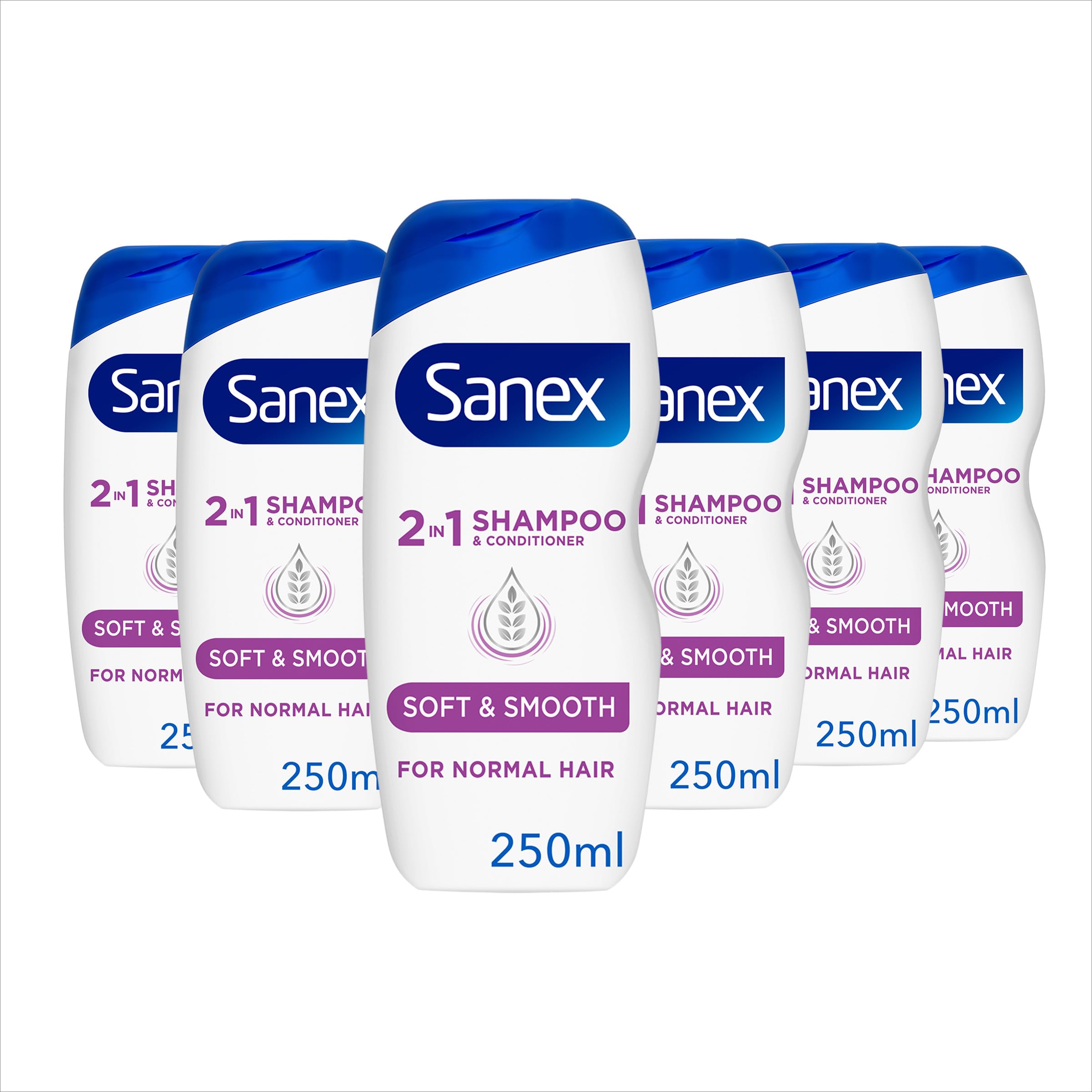 Sanex 2-in-1 Shampoo and Conditioner - Chamomile & Wheat Germ - 6 x 250ml